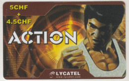 SWITZERLAND - Action (Bruce Lee),  Lycatel Prepaid Card Fr.5+4.5 , Used - Svizzera