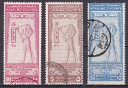 EG053 – EGYPTE – EGYPT – 1925 - INTERNATIONAL GEOGRAPHICAL CONGRESS - SG # 123/5 USED 50 € - Usati