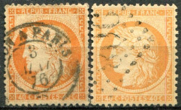 FRANCE - Y&T  N° 38-38a (o)...orange + Jaune Orange - 1870 Asedio De Paris