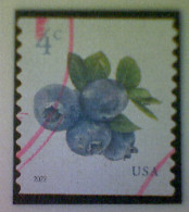 United States, Scott #5653, Used(o), 2022 Definitive Coil, Blueberries, 4¢, Multicolored - Used Stamps