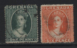 Grenada (B04). 1873-78 Definitives. Watermark Small Star. 2 Values. Used. Hinged. - Grenada (...-1974)