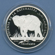 Westsahara 500 Pesetas 1993 Elefant, Silber, KM 11 PP In Kapsel (m4818) - Western Sahara