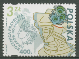 Polen 2008 Auswanderer In Amerika Landkarte 4386 Postfrisch - Unused Stamps