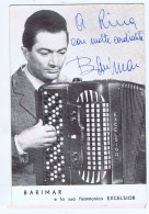 BARIMAR ( NOCETO 1925 ) COMPOSITORE / FISARMONICISTA /  COMPOSER / ACCORDIONIST CARTOLINA CON AUTOGRAFO AUTOGRAPH (A38 - Singers & Musicians