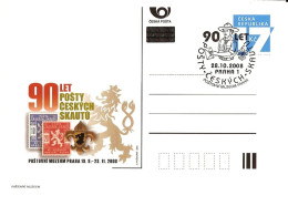 CDV PM 67 Czech Republic 90 Years Of The Post Service Of The Czech Scouts 2008 Lion - Other & Unclassified