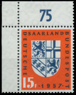 SAAR OPD 1957 Nr 379 Postfrisch ECKE-OLI X78426E - Nuovi
