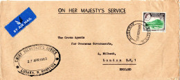 L80597 - Vatikan - 1963 - 1'3 QEII EF A LpBf RIDGEWAY -> Grossbritannien - Rhodesia & Nyasaland (1954-1963)