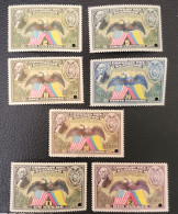 O) 1938 ECUADOR,  SPECIMEN, PUNCH, US CONSTITUTION, PORTRAIT OF WASHINGTON, AMERICAN EAGLE AND FLAGS, SCT C57-C83, MNH - Ecuador