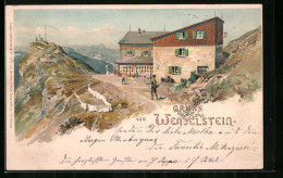 Künstler-AK Edward Theodore Compton: Wendelsteinhaus, Berghütte Mit Panorama  - Compton, E.T.