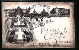 Lithographie Gotha, Schlossberg, Schloss Friedenstein - Gotha