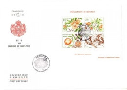 MONACO BLOCK 42 FDC DIE VIER JAHRESZEITEN VII - Blocks & Kleinbögen