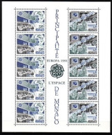 MONACO BLOCK 50 POSTFRISCH EUROPA-CEPT 1991 - EUROPÄISCHE WELTRAUMFAHRT SATELLIT - Blocks & Kleinbögen