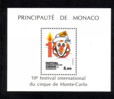 MONACO BLOCK 27 POSTFRISCH ZIRKUSFESTIVAL MONTE CARLO 1984 - Circo