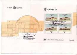 AZOREN BLOCK 8 FDC EUROPA 1987 MODERNE ARCHITEKTUR - 1987