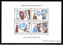 MONACO BLOCK 40 POSTFRISCH(MINT) OLYMPISCHE SOMMERSPIELE SEOUL 1988 TENNIS SEGELN TISCHTENNIS RADFAHREN - Tennis Tavolo