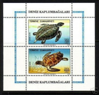 TÜRKEI BLOCK 28 POSTFRISCH MEERESSCHILDKRÖTEN CARETTA 1989 - Hojas Bloque