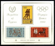 ZYPERN BLOCK 2 POSTFRISCH(MINT) OLYMPISCHE SOMMERSPIELE TOKIO 1964 - Unused Stamps