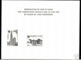 BELGIEN EUROPA 1978 MI-NR. 1943-1944 ALS SONDERBLATT SCHWARZDRUCK KATHEDRALE BRÜCKE - Feuillets N&B Offerts Par La Poste [ZN & GC]