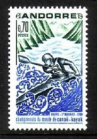 FRANZÖSISCH ANDORRA MI-NR. 216 POSTFRISCH(MINT) WILDWASSERKANU WM 1969 - Canoa