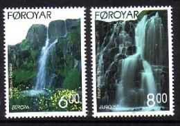 FÄRÖER MI-NR. 354-355 POSTFRISCH(MINT) EUROPA 1999 NATUR- Und NATIONALPARKS WASSERFALL - 1999