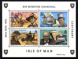 ISLE OF MAN BLOCK 1 POSTFRISCH(MINT) WINSTON SPENCER CHURCHILL 1974 - Sir Winston Churchill