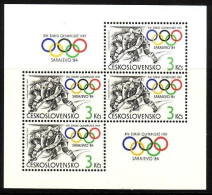 TSCHECHOSLOWAKEI BLOCK 57 POSTFRISCH(MINT) OLYMPISCHE WINTERSPIELE 1984 SARAJEVO EISHOCKEY - Hockey (Ice)