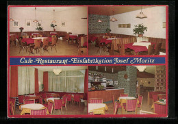 AK Mellrichstadt, Café-Restaurant-Eisfabrikation Josef Moritz, Marktplatz 12 - Mellrichstadt