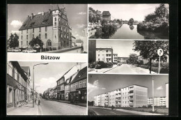 AK Bützow, Schloss, Jetzt Kreiskulturhaus, Wilhelm-Pieck-Strasse, Alter Hafen, Lenin-Ring, Carl-Moltmann-Strasse  - Buetzow