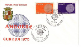 ANDORRA FRANZÖSISCH MI-NR. 222-223 FDC CEPT 1970 SONNENSYMBOL - 1970