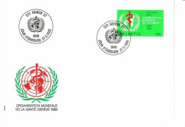 SCHWEIZ WHO MI-NR. 40 FDC WHO EMBLEM 1986 - OMS