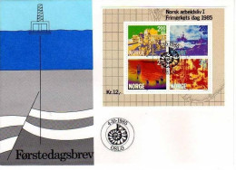 NORWEGEN BLOCK 5 FDC BOHRINSEL, BOHRTURM, FÖRDERPLATTFORM - FDC