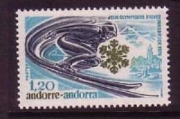 FRANZÖSISCH ANDORRA MI-NR. 272 POSTFRISCH(MINT) OLYMPISCHE WINTERSPIELE 1976 - SKIABFAHRT - Winter 1976: Innsbruck