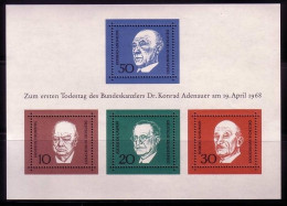 DEUTSCHLAND BLOCK 4 POSTFRISCH(MINT) KONRAD ADENAUER - SIR WINSTON CHURCHILL - ROBERT SCHUMAN ... - Sir Winston Churchill