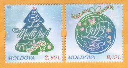 2022 2023  Moldova Moldavie Happy New Year! 2v Mint - Anno Nuovo