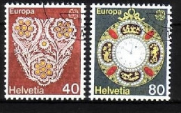 SCHWEIZ MI-NR. 1073-1074 GESTEMPELT(USED) EUROPA 1976 KUNSTHANDWERK TASCHENUHR - 1976