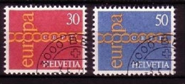 SCHWEIZ MI-NR. 947-948 GESTEMPELT(USED) EUROPA 1971 KETTE - 1971