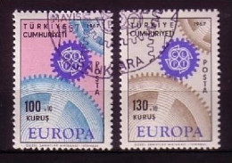 TÜRKEI MI-NR. 2044-2045 GESTEMPELT(USED) EUROPA 1967 ZAHNRÄDER - 1967