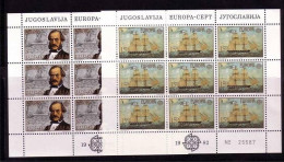 JUGOSLAWIEN MI-NR. 1919-1920 POSTFRISCH(MINT) KLEINBOGENSATZ EUROPA 1982 HISTORISCHE EREIGNISSE - 1982