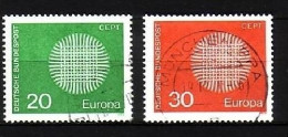 DEUTSCHLAND MI-NR. 620-621 O EUROPA 1970 SONNENSYMBOL - 1970