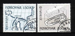 FÄRÖER MI-NR. 70-71 GESTEMPELT(USED) EUROPA 1982 HISTORISCHE EREIGNISSE - 1982