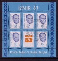 TÜRKEI BLOCK 23 O NATIONALE BRIEFMARKENAUSSTELLUNG IZMIR'83 - Usati