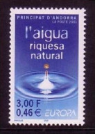 ANDORRA FRANZÖSISCH MI-NR. 567 POSTFRISCH(MINT) EUROPA 2001 Wasser - 2001