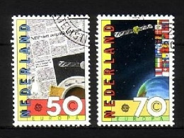 NIEDERLANDE MI-NR. 1232-1233 O EUROPA 1983 - GROSSE WERKE NACHRICHTENSATELLIT - 1983