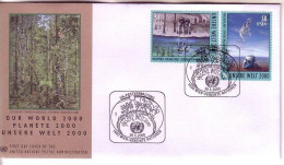 UNO WIEN 307-308 FDC GEMÄLDEAUSTELLUNG UNSERE WELT 2000 - FDC