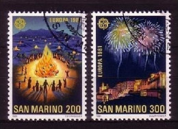 SAN MARINO MI-NR. 1225-1226 O EUROPA 1981 FOLKLORE FEUERWERK - 1981