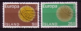 ISLAND MI-NR. 442-443 GESTEMPELT(USED) EUROPA 1970 SONNENSYMBOL - 1970