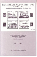NORWEGEN FRIMERKEJUBILEUM 1855-1980 NORWEX 80 Schwarzdruck EISENBAHN SCHIFF AUTO FLUGZEUG - Proofs & Reprints