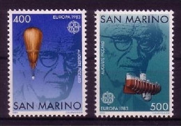 SAN MARINO MI-NR. 1278-1279 POSTFRISCH(MINT) EUROPA 1983 - GROSSE WERKE STRATOSPHÄRENBALLON BATHYSCAPH - 1983