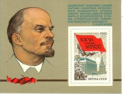 SOWJETUNION BLOCK 149 POSTFRISCH(MINT) LENIN 1981 KONGREßPALAST Und SPASSKIJ TUM MOSKAU - Lenin