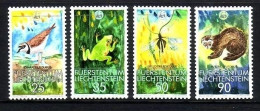 LIECHTENSTEIN MI-NR. 967-970 POSTFRISCH WWF 1989 FLUSSREGENPFEIFFER FROSCH LIBELLE ILTIS - Frösche